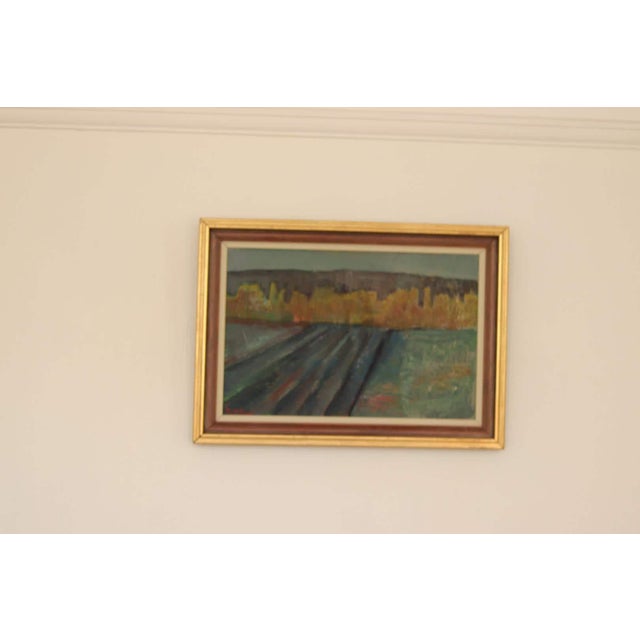 Original Swedish Oil on Canvas – “Field at Dusk” by Bruno Forssberg, Billingsfors Dalsland – Vintage & Framed – 49 × 36 cm...