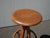 Antique Industrial Adjustable Swivel Oak Drafting Stool Barstool 1of3 ~ # 3 For Sale - Image 4 of 18