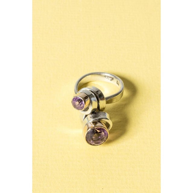 Silver Silver and Amethyst Ring by Cecilia Johansson For Sale - Image 8 of 8