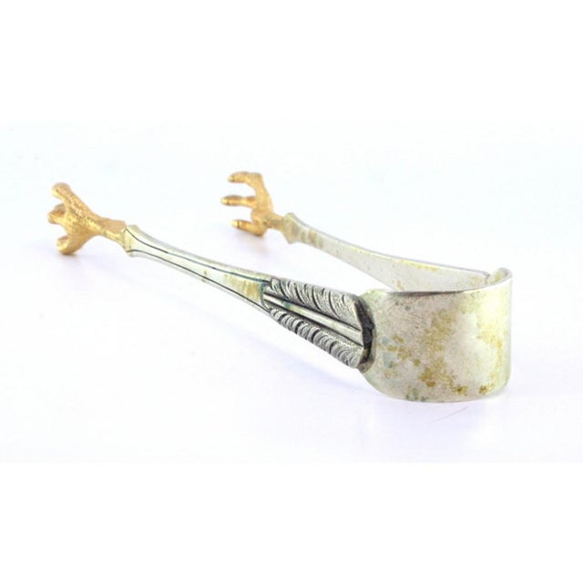 Silver Ice Tongs in the Shape of Bird Claws For Sale - Image 6 of 7
