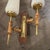 Set of Two 1950s Mid-Century Modern Brass, Bamboo and Glass Italian Wall Sconces For Sale - Image 6 of 12
