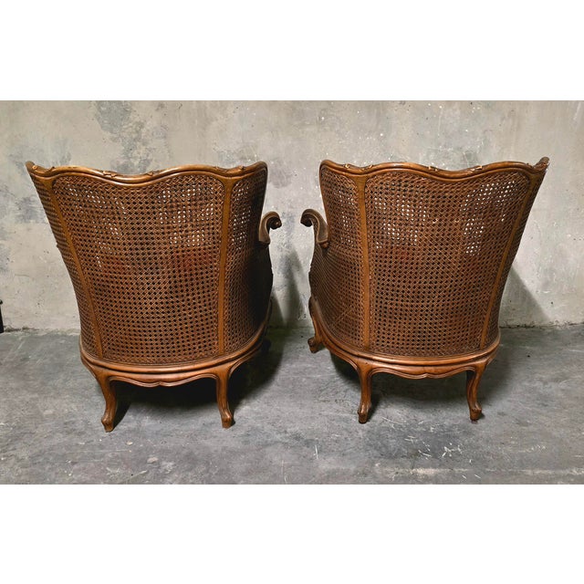 Louis XV Style Armchairs in Wood and Rattan, 1890s, Set of 2 For Sale - Image 3 of 16