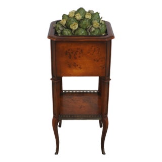 Theodore Alexander Burl Mahogany 2 Tier Plant Stand For Sale
