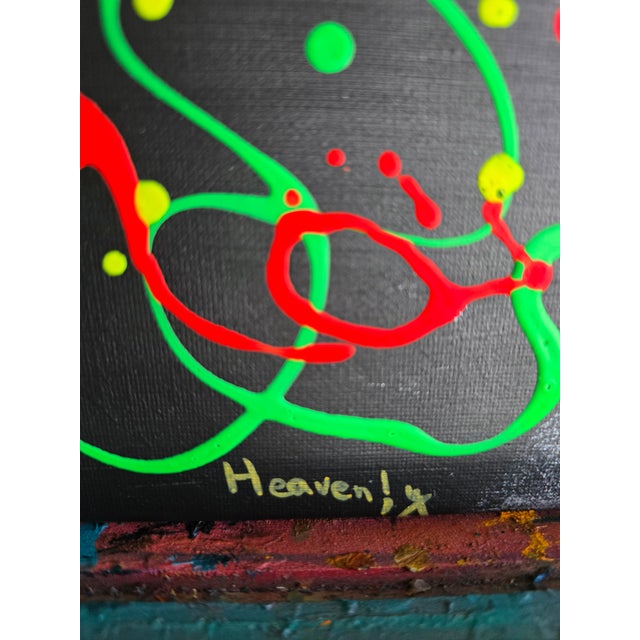 Abstract Oksana Babala Neon Diptych – Abstract Oil Painting on Canvas – 2‑in‑1 Set For Sale - Image 3 of 17