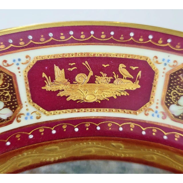 Oxblood Red Austrian 19th C Allegorical Putti Royal Vienna Porcelain Plate by Schrott For Sale - Image 8 of 12