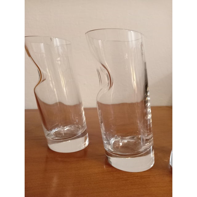 Postmodern Ice Stopper Glasses by Angelo Mangiarotti for Cristallerie Colle, 1980s, Set of 3 For Sale - Image 3 of 5