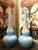 Mid-Century Italian Turquoise Opaline Murano Glass Soliflower Vases, 1960s, Set of 2 For Sale - Image 15 of 16