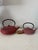 Vintage never used pair of Asian cast iron enameled brick red tea pots. Teapot Dimensions: Large 10.5” W x 8.5” D x 8” H...