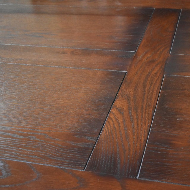 Mission Style Oak Stow Leaf Dining Table (2 Colors Available) - Walnut For Sale - Image 12 of 14