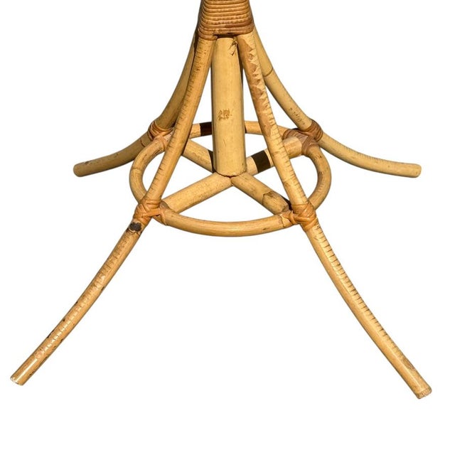 Wood Vintage Rattan Coat Rack, 1960s For Sale - Image 7 of 11