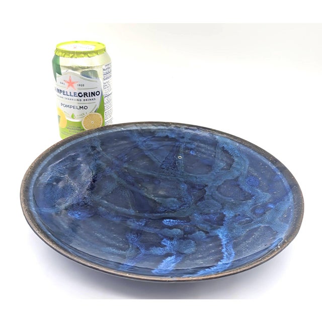 Vintage Wheel Thrown Studio Pottery Glazed Stoneware Plates, a Pair For Sale - Image 10 of 12