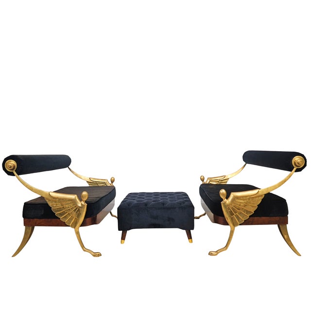 Bronze and Velvet Atlantis Sofas with Ottoman by Mark Brazier-Jones, 1970s, Set of 3 For Sale - Image 13 of 13