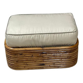 Vintage Bamboo Foot Stool For Sale