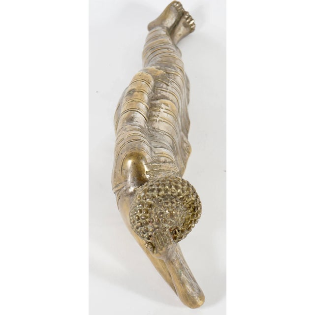 Vintage Mahaparinirvana Buddha Brass Sculpture For Sale - Image 9 of 10
