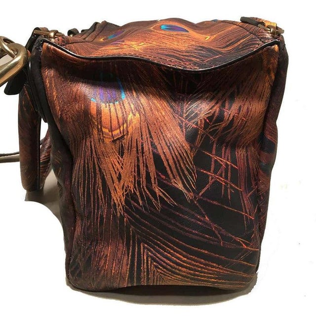 Givenchy Pandora Peacock Print Leather Shoulder Bag in excellent condition. Realistic peacock feather print leather...