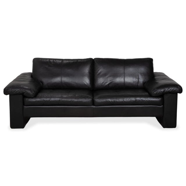 Black Leather Conseta Two-Seater Sofa from COR For Sale - Image 11 of 11