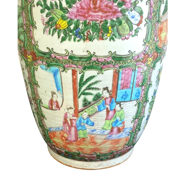 Mid 19th Century Chinese Export Porcelain Rose Medallion Vase, 23in, Canton, Ca. 1860 For Sale - Image 5 of 12
