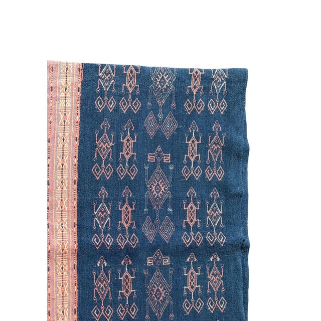 Rare Ikat Textile From Timor Stunning Tribal Motifs & Colors, Indonesia C. 1950 For Sale - Image 6 of 8