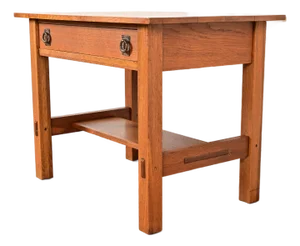 Lifetime Furniture Antique Mission Oak Arts & Crafts Desk or Library Table, Circa 1910
