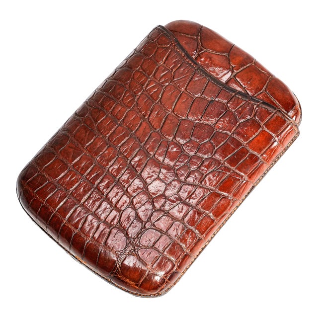 Exceptional Large English Antique Victorian Leather Cigar Case For Sale