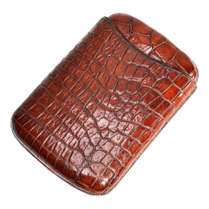 Exceptional Large English Antique Victorian Leather Cigar Case
