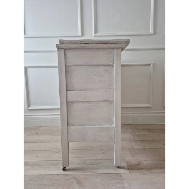 Early 20th Century Gustavian Style Whitewashed Maple Chest of Drawers (9 Words, Fully Defensible Now) For Sale - Image 6 of 11
