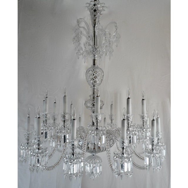 Massive Signed Baccarat 24 Light Two Tier Crystal Chandelier For Sale - Image 12 of 12
