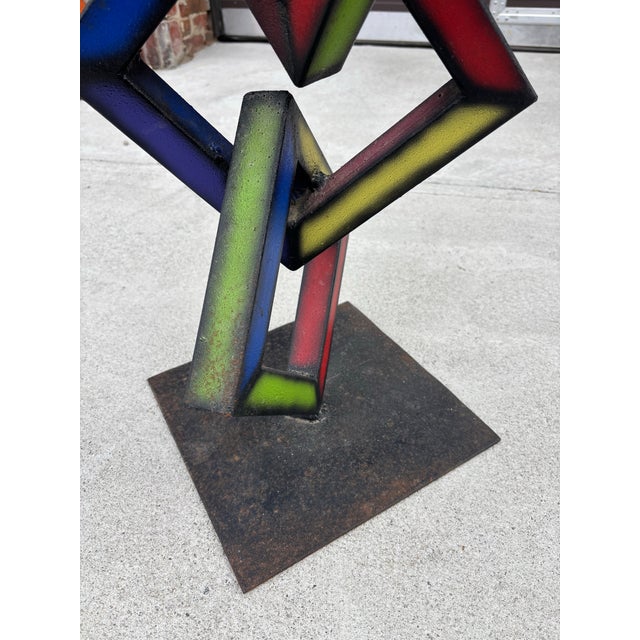 Red 1970s Painted and Welded Sculpture For Sale - Image 8 of 8