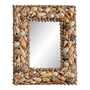 1970s Small Coastal Seashell Mirror