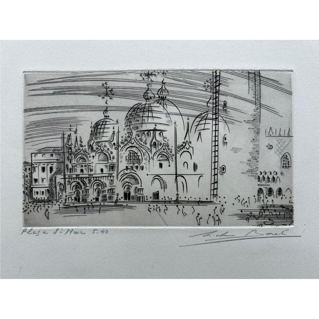 Michel Beret, Saint Mark's Square, Original Engraving For Sale - Image 6 of 6