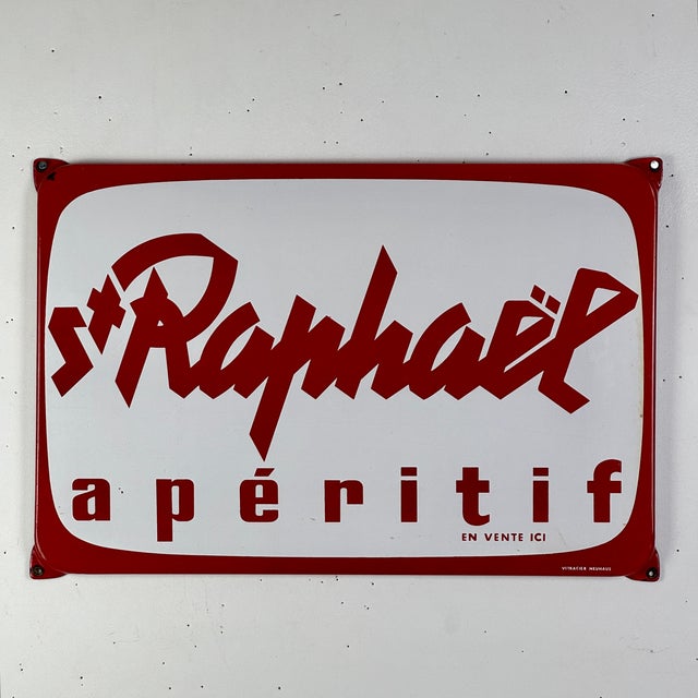 A gorgeous enamel sign; and pay attention to the pinched corners, which add much additional character to the already...