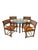This is an iconic McGuire Furniture five piece dinning set, crafted in the company's signature bamboo and rattan...