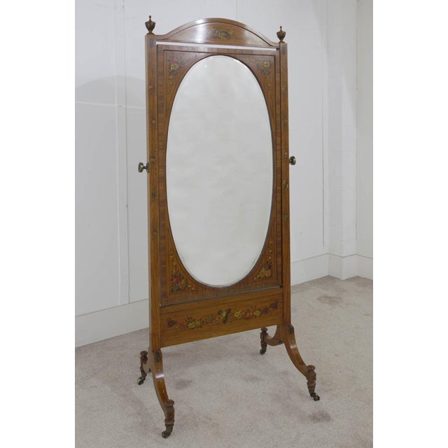 Satinwood Cheval Mirror from Maple and Co., 1890 For Sale - Image 10 of 10