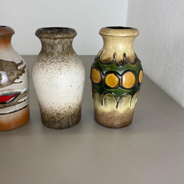 Vintage Fat Lava Pottery Vases from Scheurich, Germany, 1970s, Set of 4 For Sale - Image 6 of 18