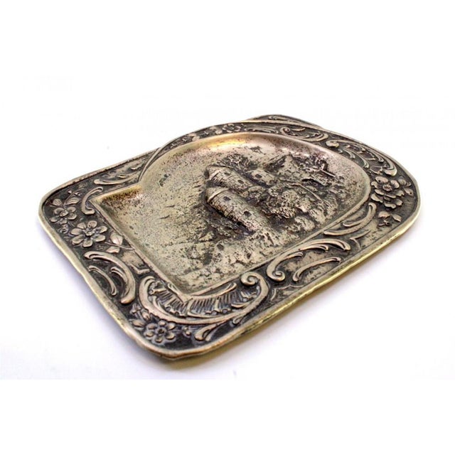 Silver Ring with Raised Floral Motifs For Sale - Image 4 of 7