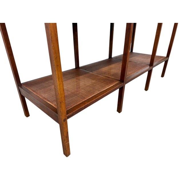 Brown Mid-Century Modern Lane Delineator Paul McCobb Walnut & Rosewood Console Table For Sale - Image 8 of 11