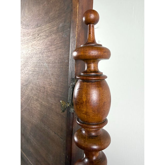 Wood 19th Century Antique Mahogany Barley Twist Tabletop Gentlemen’s Shaving / Vanity Mirror For Sale - Image 7 of 12