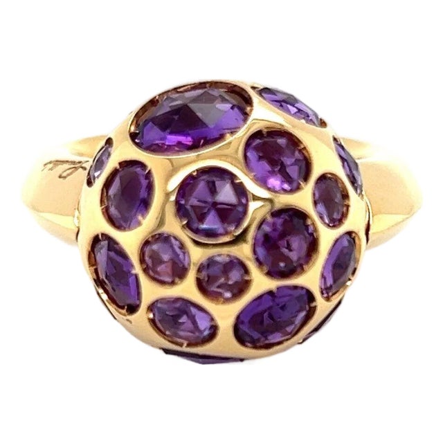 Pomellato Amethyst 18k Rose Gold Harem Cocktail Ring - Size 6.5 For Sale