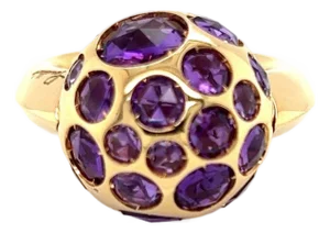 Pomellato Amethyst 18k Rose Gold Harem Cocktail Ring - Size 6.5