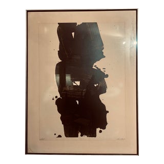 Limited Edition Post-War Pierre Soulages Hand-Signed Abstract Aquatint No. 29/85 For Sale