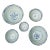Set of Five Vintage Blue and White Nesting Asian Serving Bowls For Sale