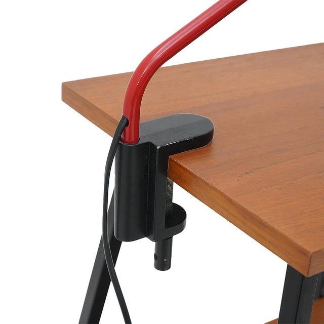 Red Metal Clamp Lamp from F. Fabbian, 1980s For Sale - Image 11 of 14