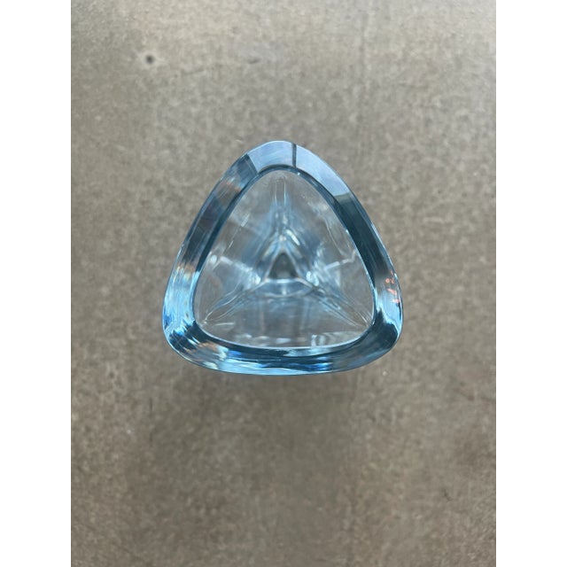 Vintage Scandinavian Danish Art Glass Vase Strömberg StrömbergStrömbergshyttan Triangle For Sale - Image 10 of 11