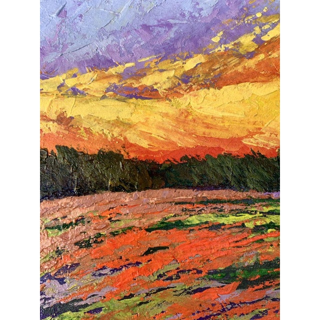 Oil Painting Watching the Sunset in the Field v. Zadorozhnya For Sale - Image 4 of 12