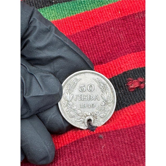 Vintage Bulgarian Folk Costume Apron, Prestilka For Sale - Image 11 of 17