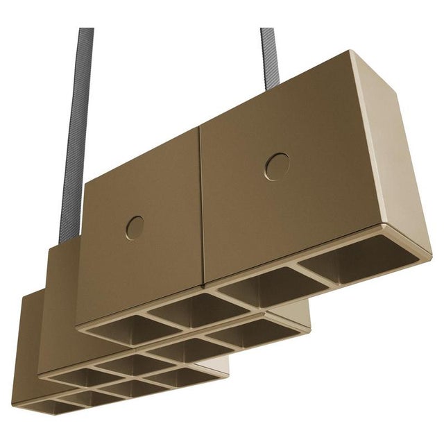 Aluminium Champagne Painted Tsai Suspension Lamp by Mario Tsai for Cassina For Sale - Image 4 of 11