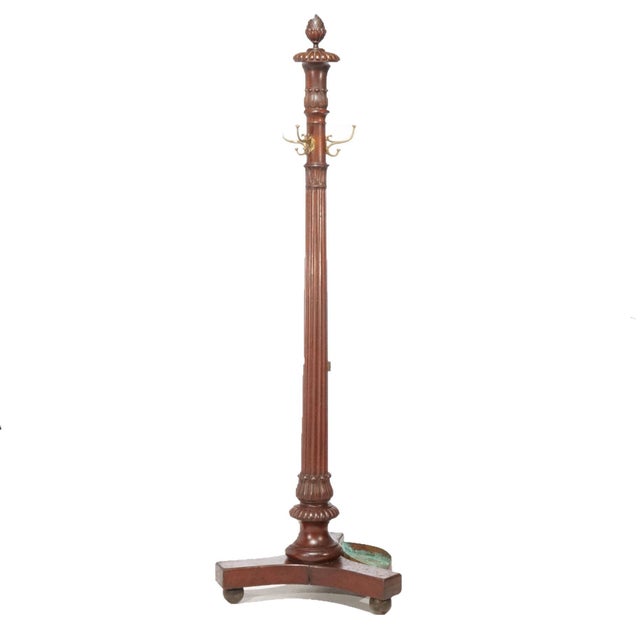 Antique RJ Horner School Carved Mahogany Hall Hat Rack, 1900 | Chairish