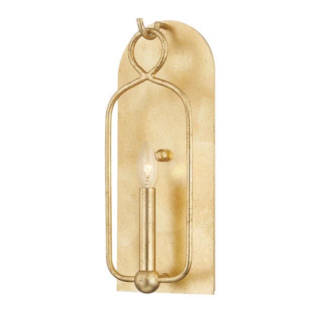 With its open, arched metal frame and gold leaf or aged iron finish, Mallory makes a stylish statement. Clear, round bulbs...