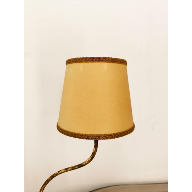 Brown Adjustable Brass Lamp with Parchment For Sale - Image 8 of 18