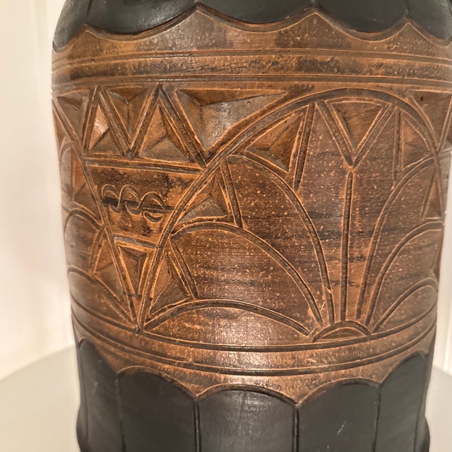 Late 20th Century Southwestern Geometric Clay Large Vase For Sale In Portland, OR - Image 6 of 8